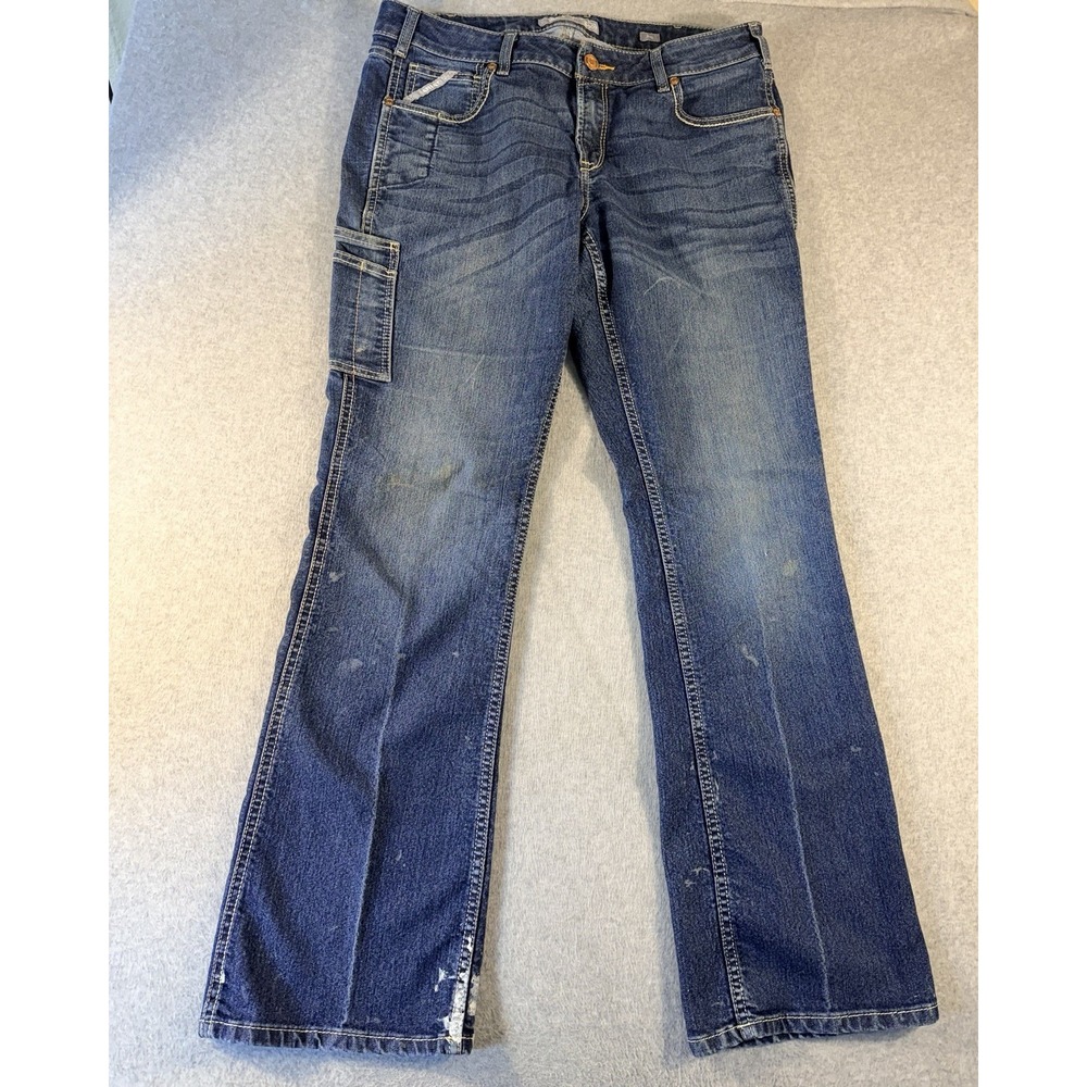 Ariat Rebar Women 33L Mid Rise Bootcut Work Jeans Blue 10032462
